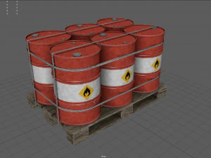 Barrels on a Pallet 3D Model