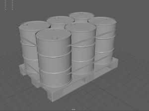 Barrels on a Pallet Modelo 3D