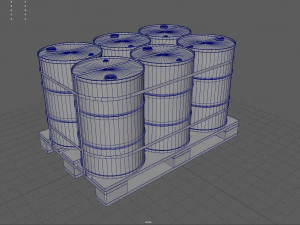 Barrels on a Pallet 3D Model