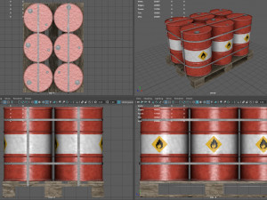 Barrels on a Pallet Modelo 3D