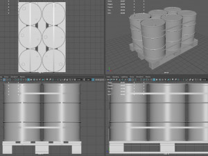 Barrels on a Pallet Modelo 3D