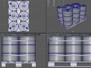 Barrels on a Pallet Modelo 3D