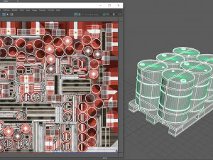 Barrels on a Pallet 3D Model