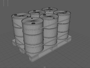 Barrels on a Pallet Modelo 3D