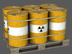 Radiactive Barrels on a Pallet 3D 模型