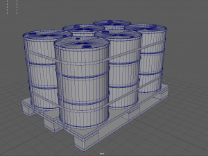Radiactive Barrels on a Pallet 3D 模型