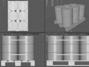Radiactive Barrels on a Pallet 3D 模型