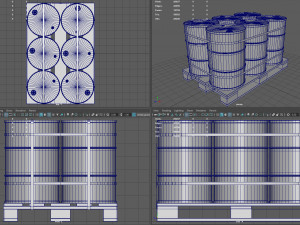 Radiactive Barrels on a Pallet 3D 模型