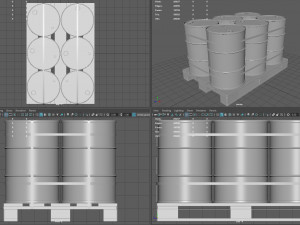 Radiactive Barrels on a Pallet 3D 模型