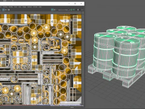 Radiactive Barrels on a Pallet 3D Model