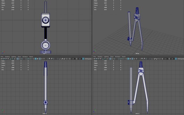 Compass drawing tool 3D Model in Tools 3DExport