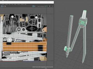 Narzędzie do rysowania kompasu Model 3D