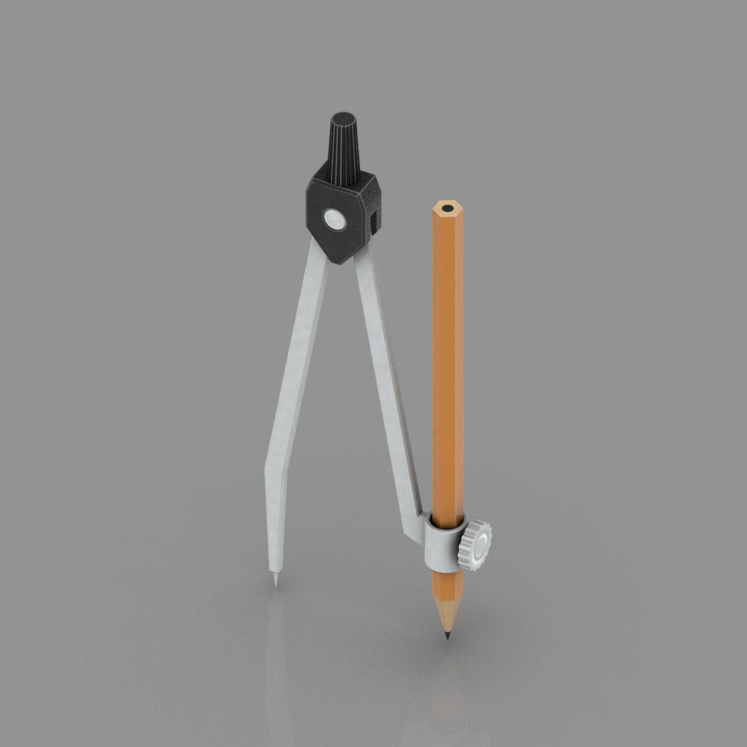 Compass, drawing tool. 3D rendering, Stock image
