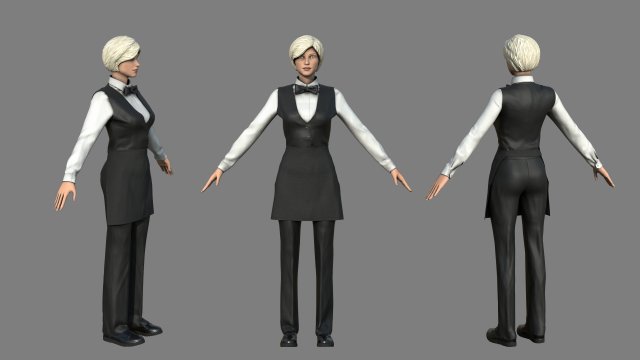 Waiter Modello 3D .c4d .max .obj .3ds .fbx .stl .blend 