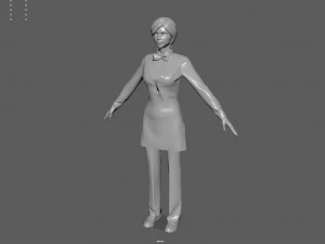 웨이터 3D 모델
