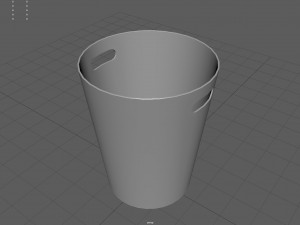 Modern Round Trash Can 3D Model