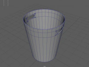 Modern Round Trash Can 3D Model