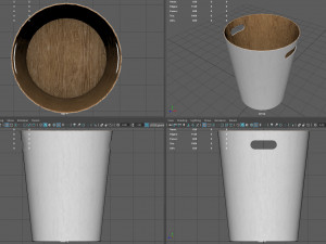 Modern Round Trash Can 3D Model