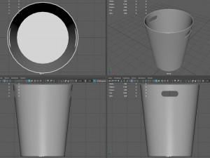 Modern Round Trash Can 3D Model