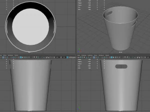 Modern Round Trash Can 3D Model