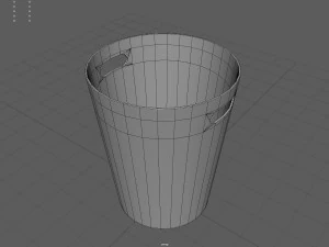 Modern Round Trash Can 3D Model