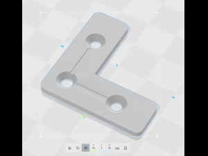 Flat L-shaped square Model Cetak 3D