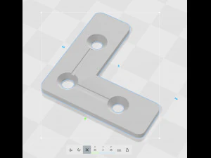 Flat L-shaped square 3D Print Model