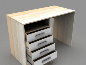 Desk table with drawers 3D 모델