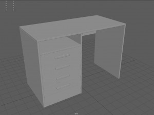 Desk table with drawers 3D 모델