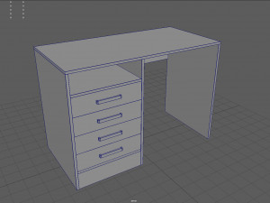 Desk table with drawers 3D 모델