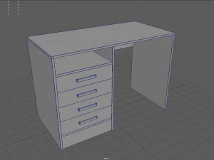Desk table with drawers 3D Model