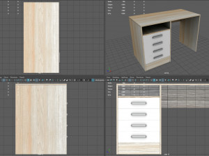 Desk table with drawers 3D 모델