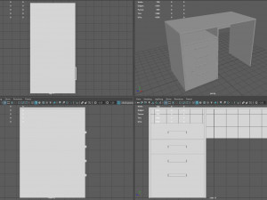 Desk table with drawers 3D 모델