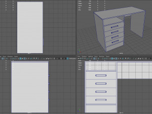 Desk table with drawers 3D 모델