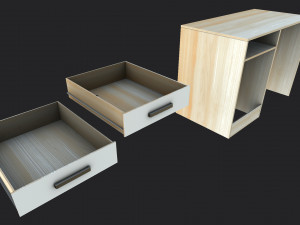 Desk table with drawers 3D 모델