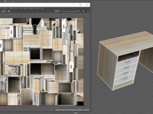 Desk table with drawers 3D Model