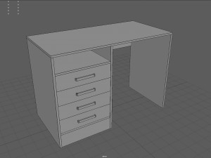 Desk table with drawers 3D 모델
