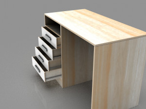 Desk table with drawers 3D 모델