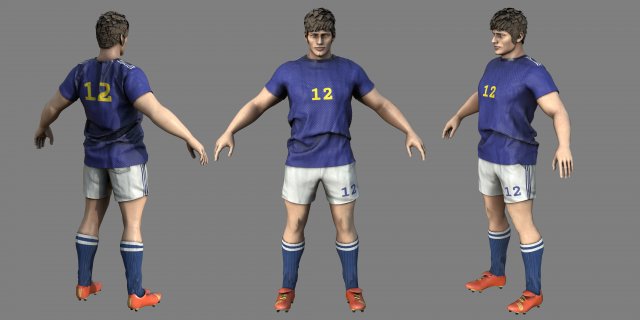 Soccer player Modèle 3D .c4d .max .obj .3ds .fbx .stl .blend 