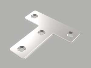 Flat T-shaped square 3D-printmodel