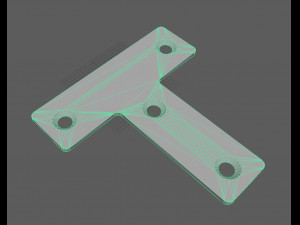 Flat T-shaped square 3D-printmodel
