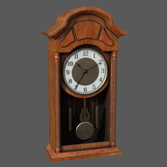 Wall clock with pendulum Modèle 3D .c4d .max .obj .3ds .fbx .stl .blend 
