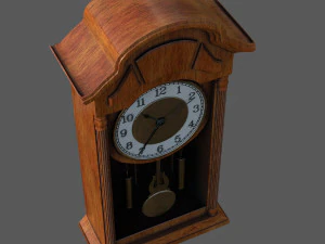 Wall clock with pendulum 3D Model