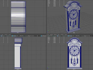Wall clock with pendulum 3D Model