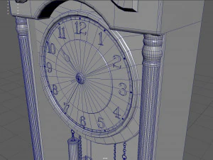 Wall clock with pendulum 3D Model