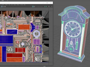 Wall clock with pendulum 3D Model