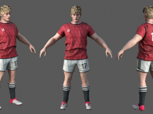 Male Football Player Modelo 3D