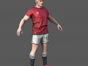 Male Football Player 3Dモデル
