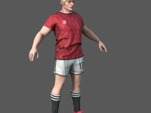 Male Football Player 3D Model