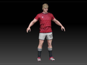Male Football Player 3Dモデル